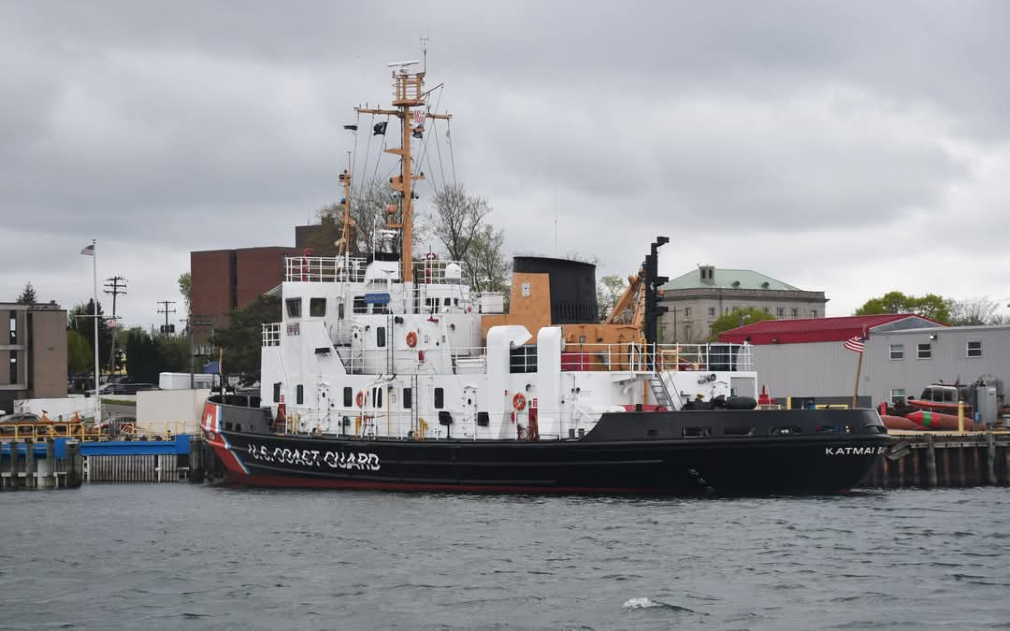 The USCGC Katmai Bay in Sault Michigan during our Spring Boatnerd Tour with the Original Soo Locks Boat Tours