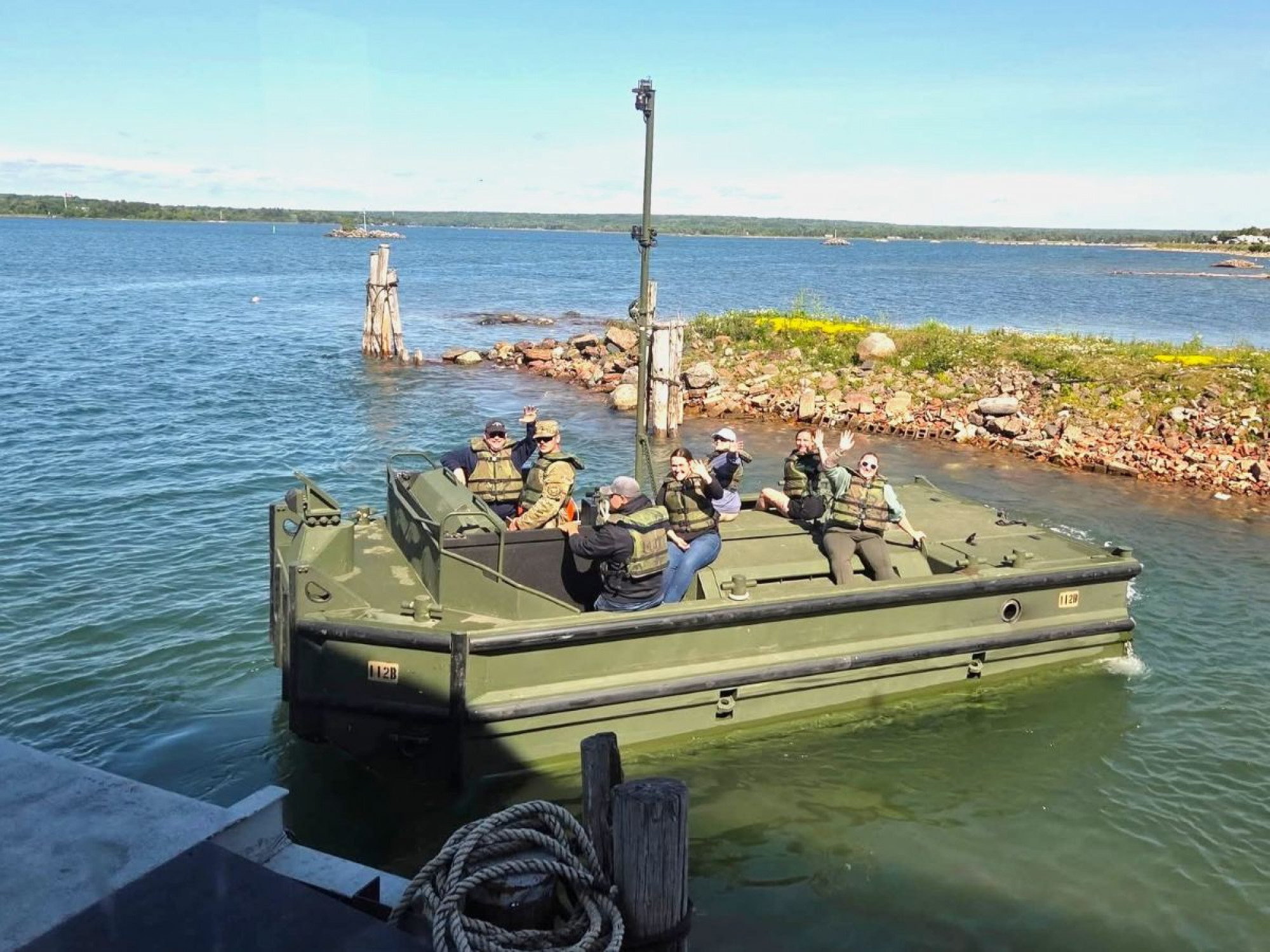 National Guard at the Original Soo Locks Boat Tours for Little Sailors Day Kids Ride Free here in Sault Ste. Marie, Michigan.