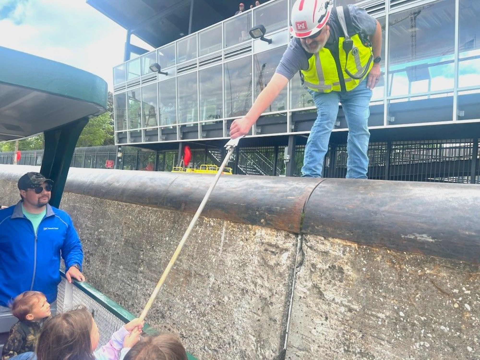 Children on the deck of the Original Soo Locks Boat Tours for the family event Little Sailors Day - Kids Ride Free here in Sault Michigan 