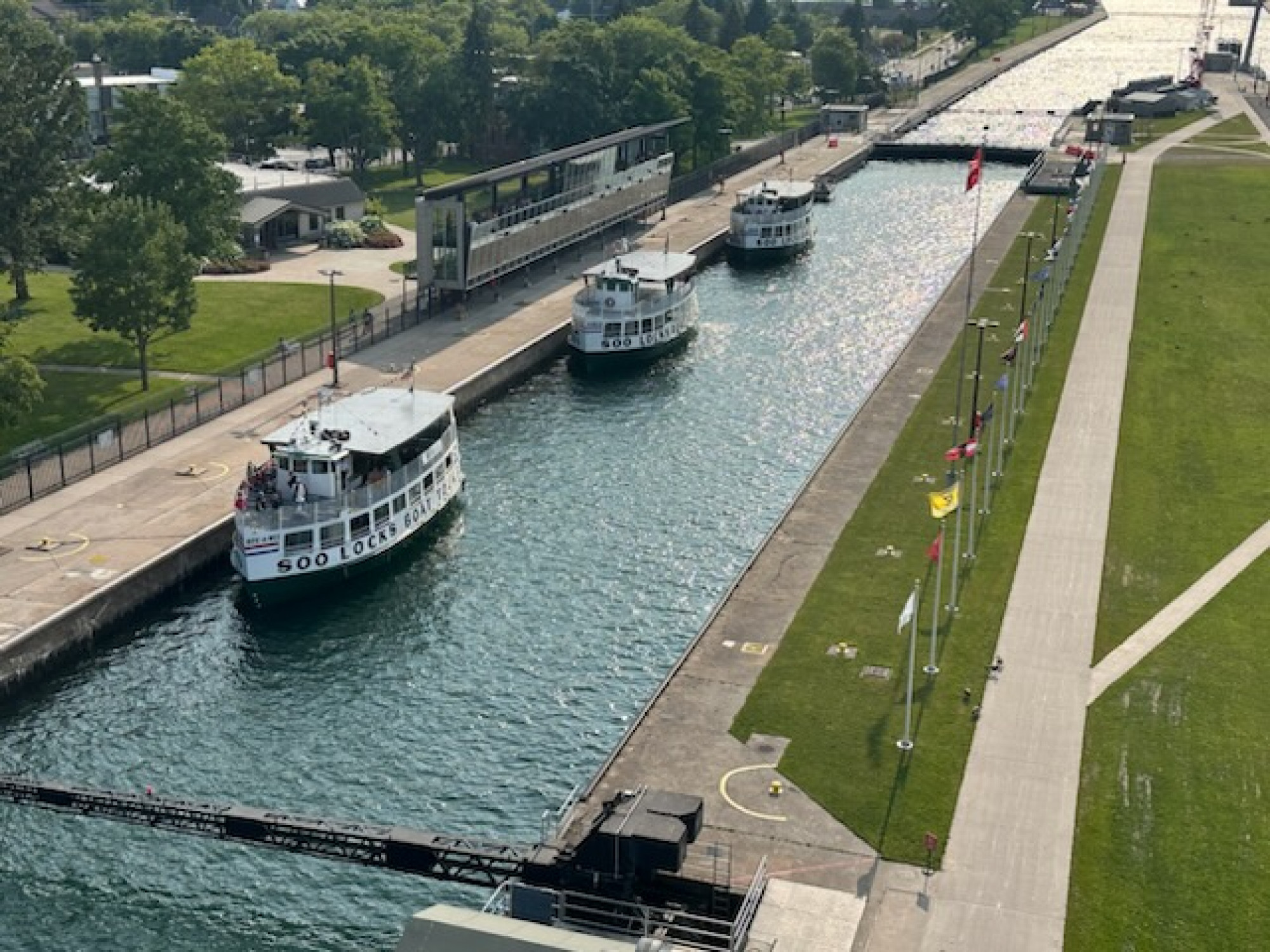 Tour through the Soo Locks with the Original Soo Locks Boat Tours in Michigan's Upper Peninsula.