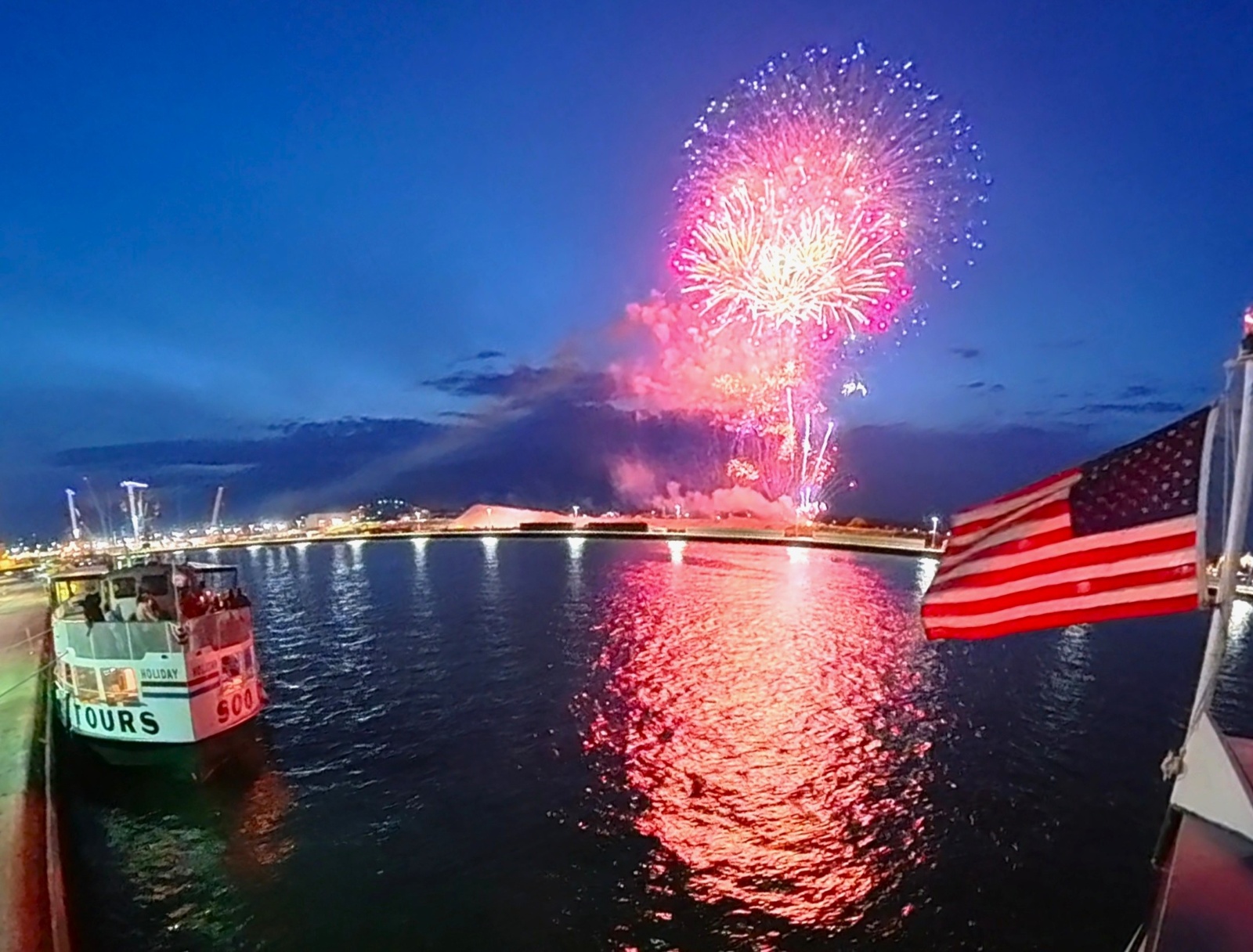 Fireworks in Sault St. Marie with the Original Soo Locks Boat Tours family events in Michigan's Upper Peninsula