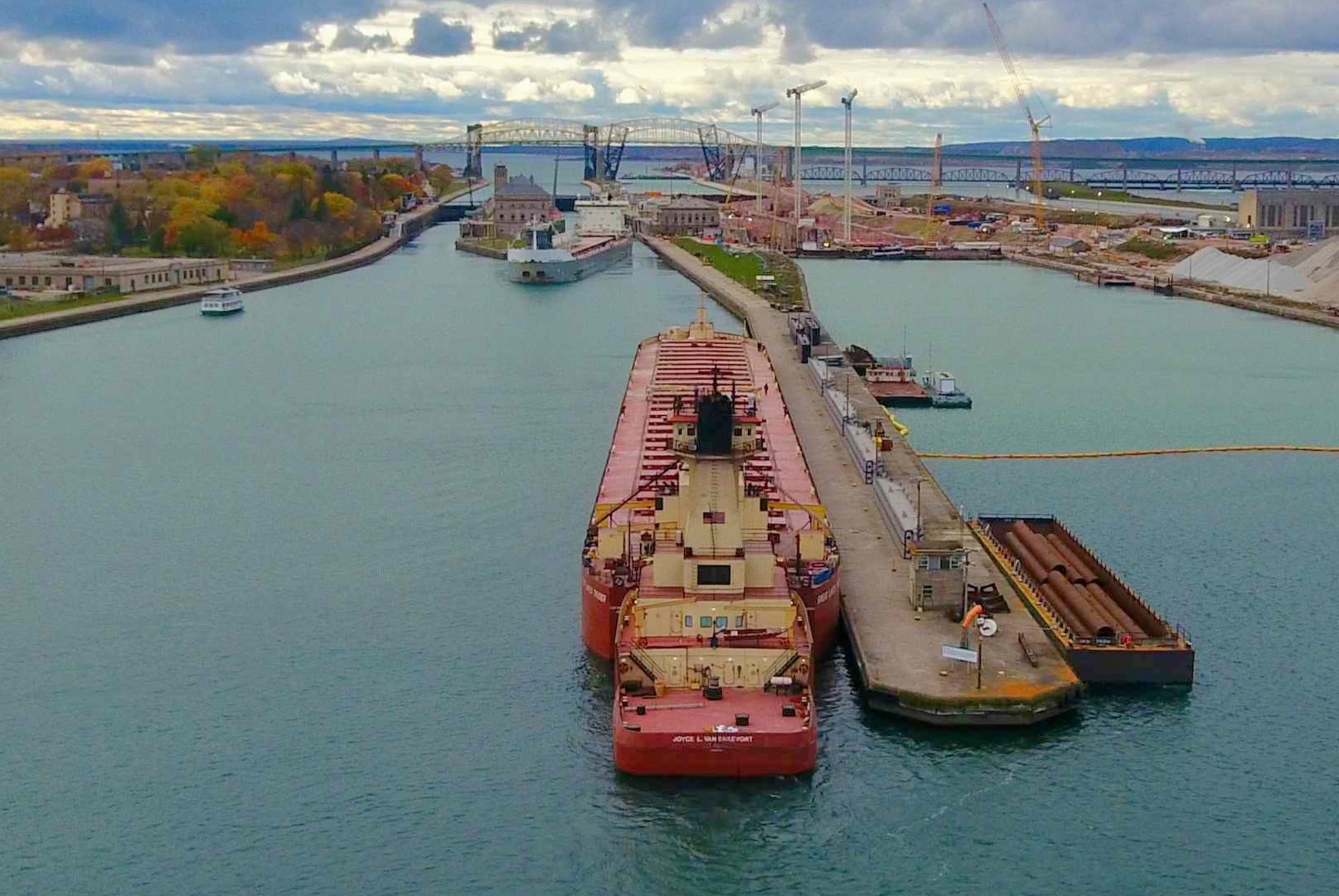 Guest heading through the Soo Locks with the Original Soo Locks Boat tours in Sault Michigan